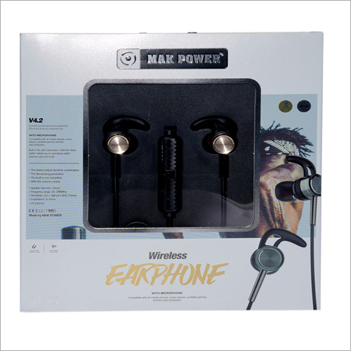 Waterproof Wireless Earphones - Plastic Body, Stylish Design | Wireless, Battery Powered, Android Compatible