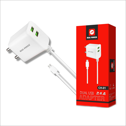 Dual USB Adapter Charger - Plastic Material | 220V Input Voltage, 12V Output Voltage, Durable for Mobile Usage