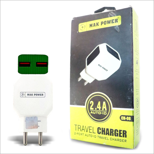 Dual USB Port Charger - Plastic, 220-240 Volt Input, 2.4 Amp Output | Durable, Ideal for Mobile Device Charging