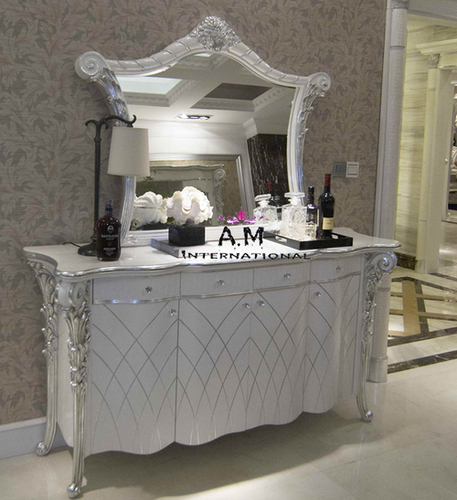 हस्तनिर्मित एंटीक व्हाइट ड्रेसिंग टेबल