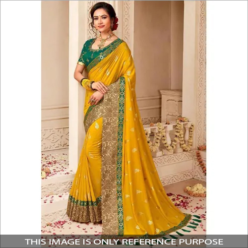 Available In Different Color Ladies Heavy Border Saree