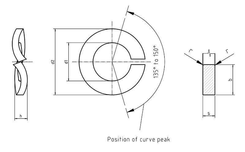 Din 128 B Split Spring Washer Waved Form B