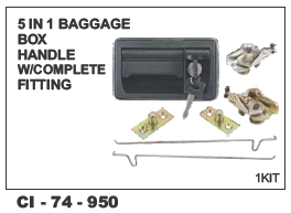 5 In 1 Baggage Box Handle W/Complete Fitting Vehicle Type: 4 Wheeler