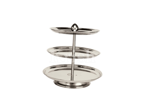 स्टेनलेस स्टील कुकीज़ स्टैंड - राउंड - 3 टियर