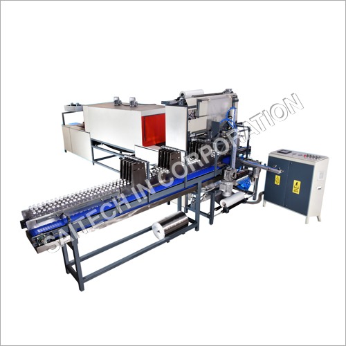 White 120 Bpm-4 Line Semi Automatic Sleeve Wrapping Machine