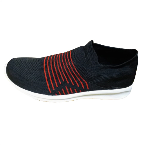 Black-Red-White Mens Socks Slip On Shoes