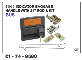 5 in 1 Universal Indicator Baggage Handle - 24 Inch Rod, 4 Wheeler Compatibility & Warranty Included
