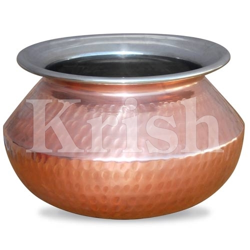 Stainless Steel Punjabi Handi - Copper Hammered