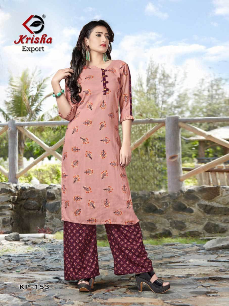 Quick Dry Rayon Kurti Plazo Set