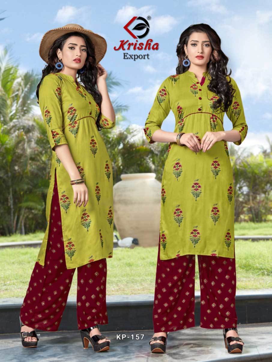 Quick Dry Rayon Kurti Plazo Set