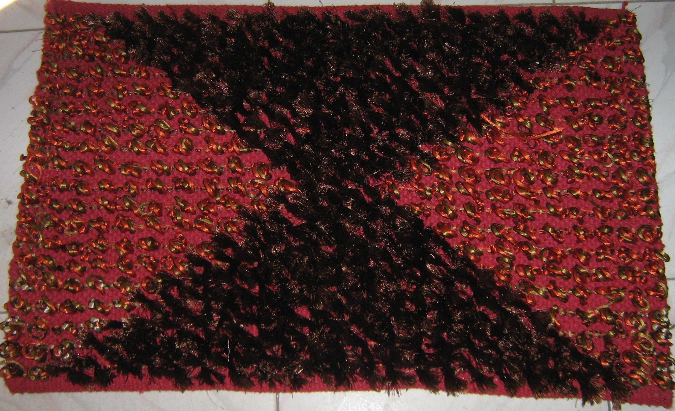 Fancy Bath Mat - Polyester Fancy Yarns, 50x80 Cm, Multi-colored | Hand Washable, Modern Design, Simple Pattern, Rectangle Shape, 1500 Gsm, 600 Grams, 15 Mm Thickness