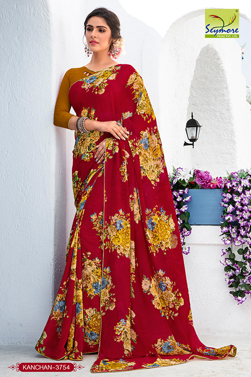 Pink Fancy Printed Synthetic Saree