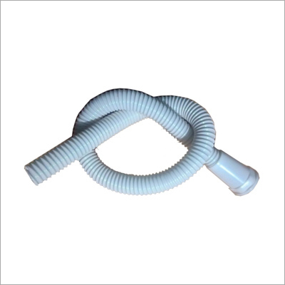 Spring Waste Pipe - 15 mm Diameter, 2.5 Feet Length, White Plastic | Round Shape, Male Connection, Durable Bathroom Plumbing Fixture