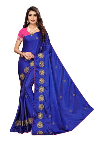 Duck Embroierye Degner Saree - Sana Silk, 6.3 Meter Length with Blouse Piece | Multicolor, Embroidered Design, Suitable for All Seasons
