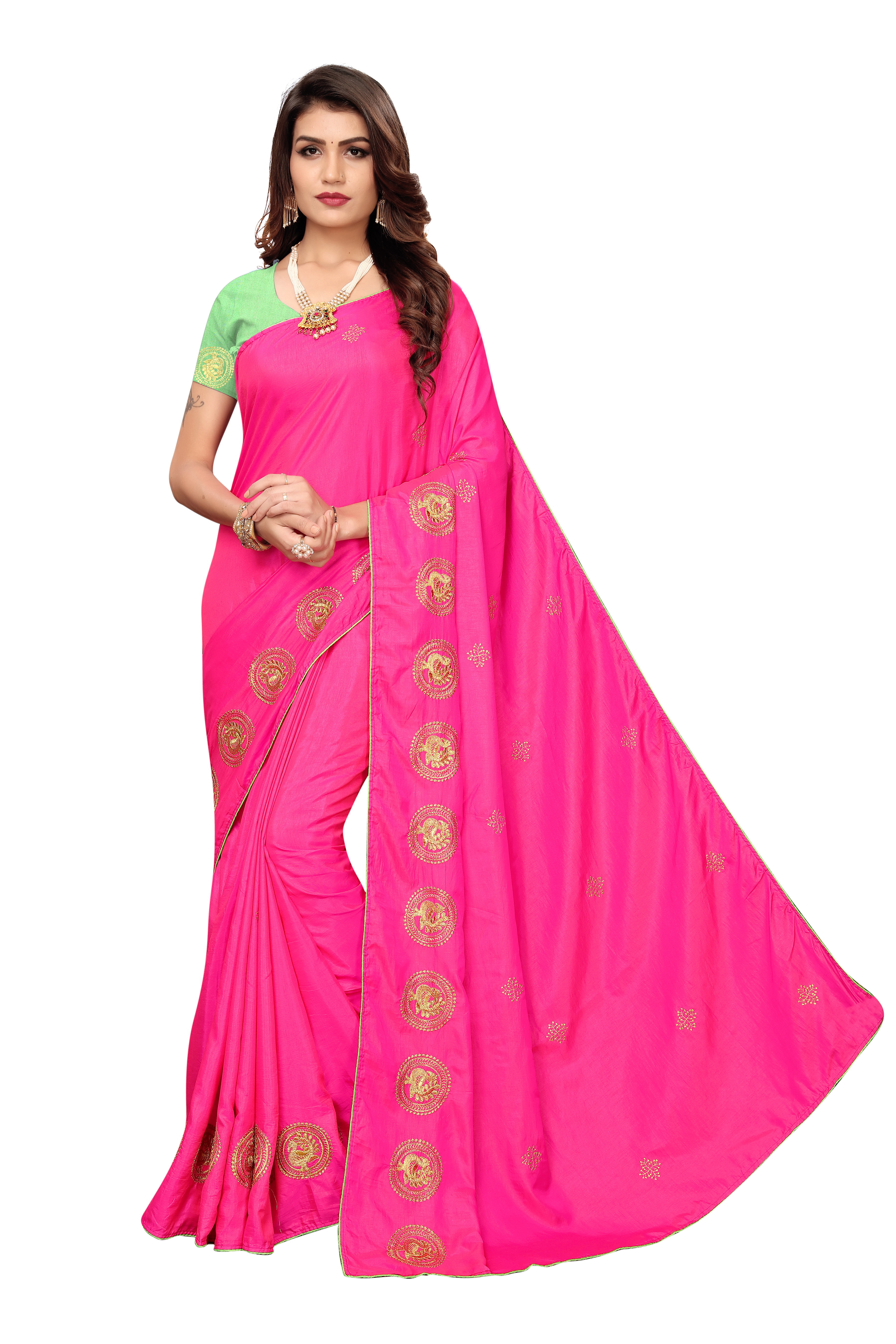 Multy Duck Embroierye Degner Saree