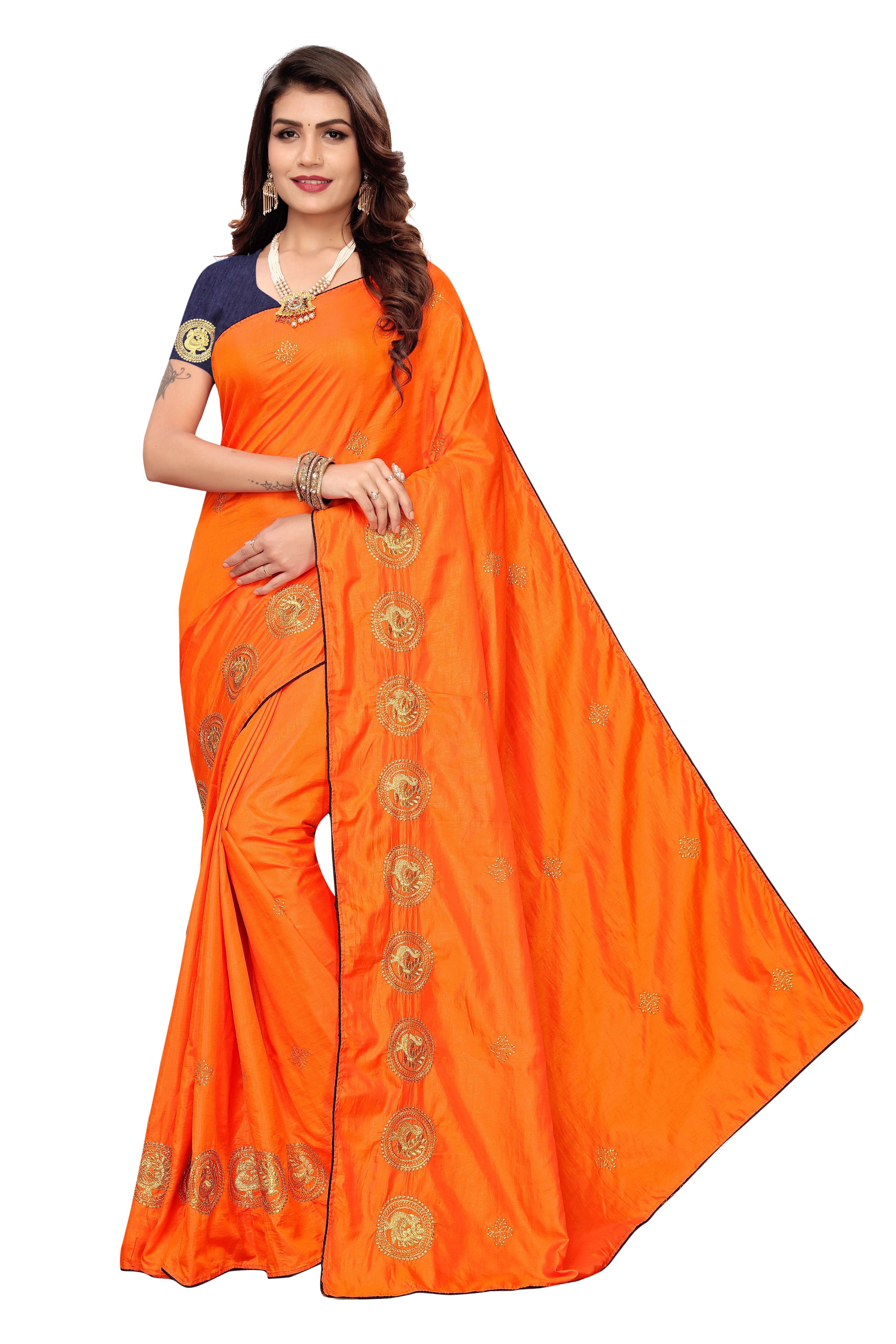 Multy Duck Embroierye Degner Saree