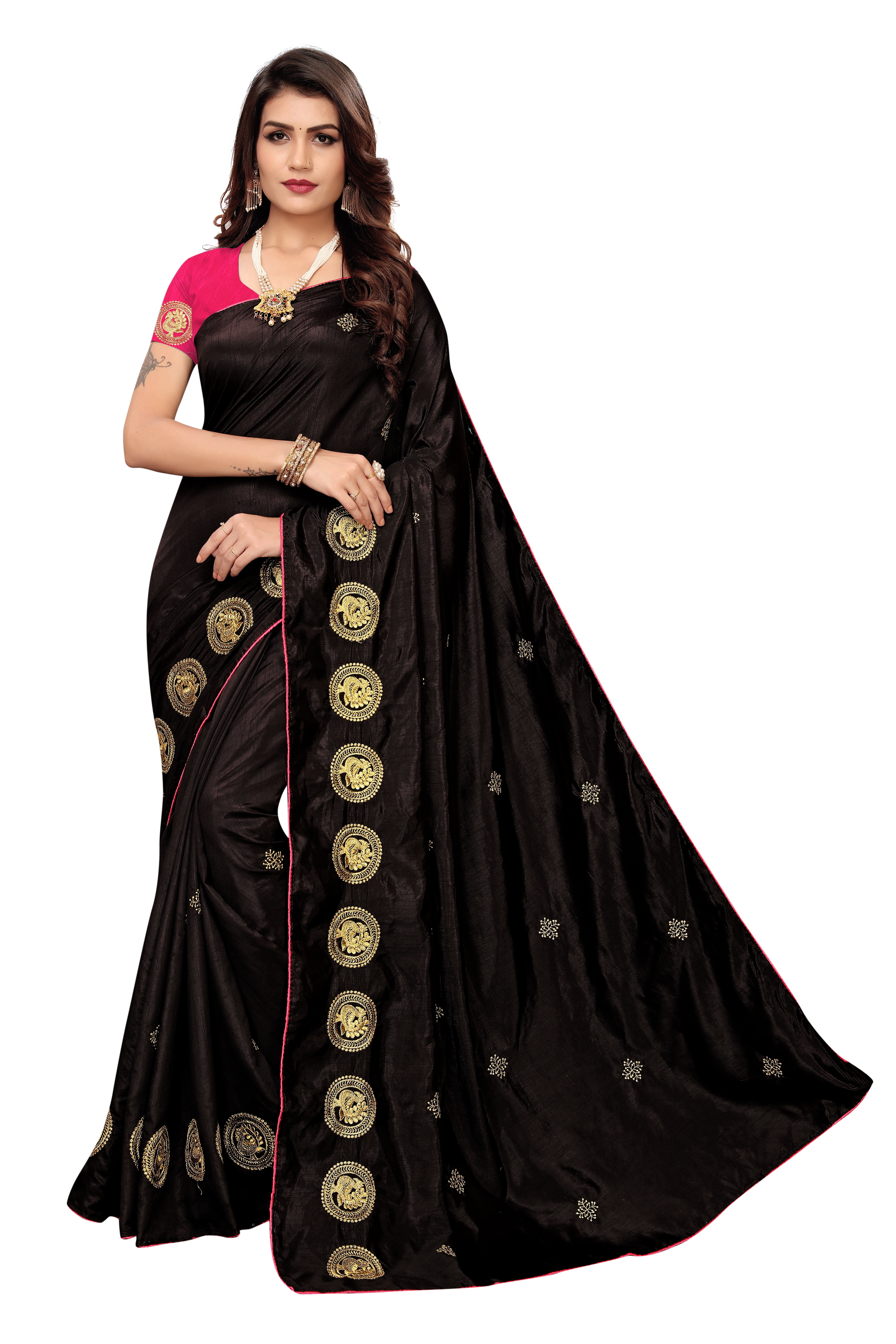 Multy Duck Embroierye Degner Saree