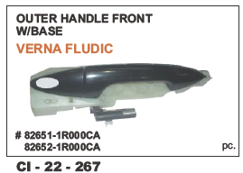 Outer Handle Front W/Base Verna Fludic Lh/Rh Vehicle Type: 4 Wheeler
