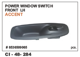 Power Window Switch Front LH Accent - Vehicle Type: 4-Wheeler, Warranty Included | Durable Design Enhancing Driver Convenience