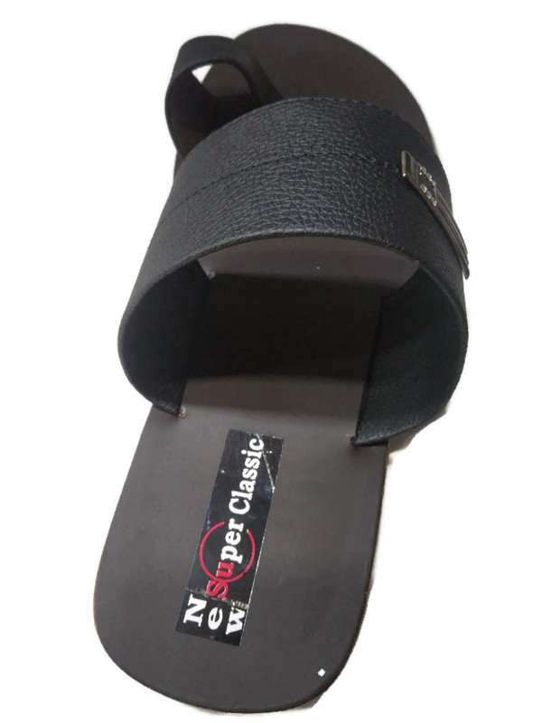 Men's Black Rubber Slipper Size: 6-11