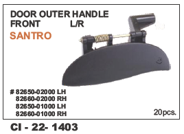 Door Outer Handle Front LH/RH Santro - Durable Plastic Build, 4 Wheeler Compatibility | Warranty Included for Enhanced Reliability