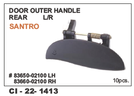 Door Outer Handle Rear LH/RH Santro - Durable Plastic Construction | Fits 4-Wheeler Vehicles, Warranty Included for Reliable Use