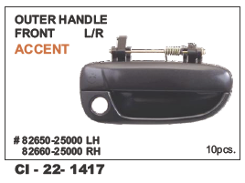 Outer Handle Front Lh/Rh Accent Vehicle Type: 4 Wheeler