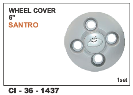 Wheel Cover 6 Inch Santro - Durable Plastic Material, 6 Inch Size | Designed for 4 Wheeler Vehicles, Includes Warranty