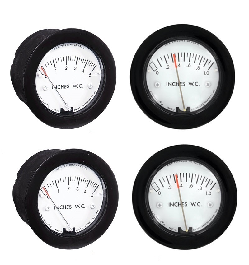Dwyer Minihelic Ii Differential Pressure Gauge - Glass Filled Nylon, 63 Mm Diameter, 0-1 Kpa Scale Range, Rubber Pointer Stops, Low Pressure Tap