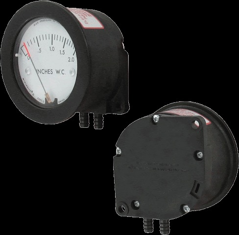 Dwyer Minihelic Ii Differential Pressure Gauge - Glass Filled Nylon, 63 Mm Diameter, 0-1 Kpa Scale Range, Rubber Pointer Stops, Low Pressure Tap
