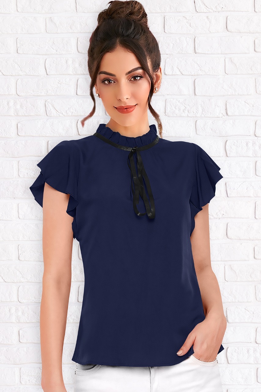 Tipsy Tops - Rayon Stylish Tops | S-xl, Short Sleeves, Washable, Available In Black, Blue, Red, Yellow