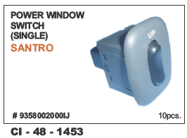 Power Window Switch (Single) Santro - For 4 Wheeler Vehicles | Warranty Included, Durable Build, Essential Replacement Part