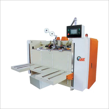 White And Orange Semi Auto Stitching Machine