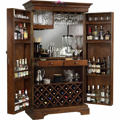 Handmade Handcrafted Wooden Bar Cabinet