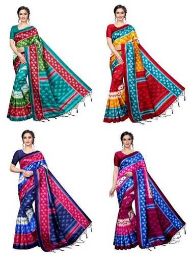 Banarasi ART Silk Zalar - Silk Material, Multy Color, Printed Pattern | Ideal for All Seasons: Rainy, Spring, Summer, Winter - Elegant Banarsi Style