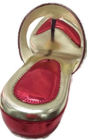 Red Sandal Synthetic Beaded