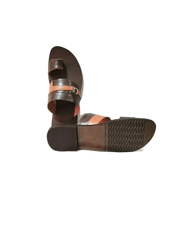 Pu Brown Leather Chappal