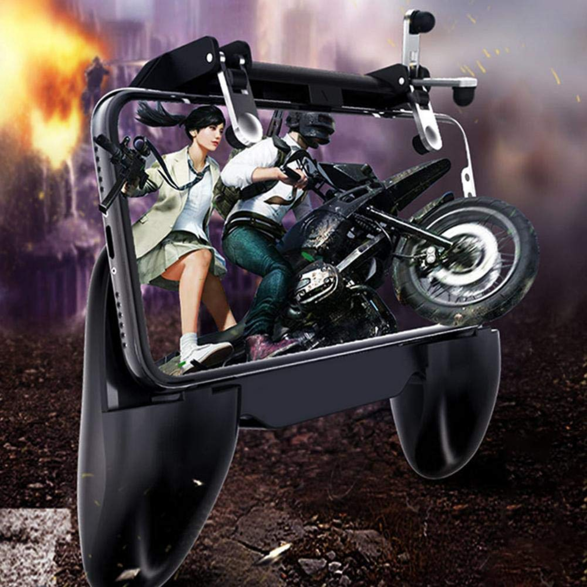 Sr Pubg Trigger Gamepad With Cooling Fan & Built-in 2000 Mah Battery Body Material: Abs