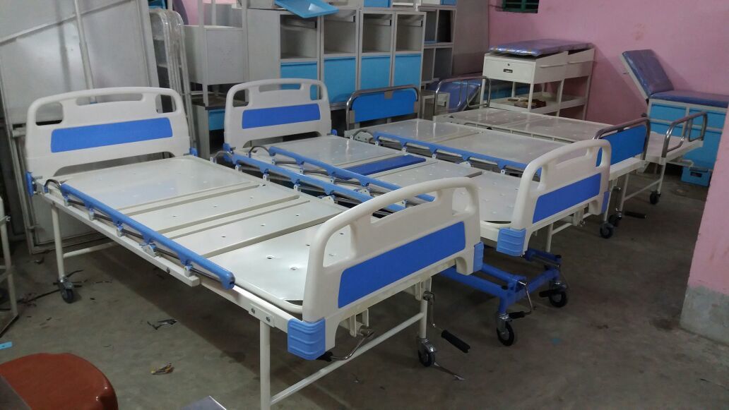 Hospital Bed - Stainless Steel, Wrought Iron Frame With One Rotating Wheel | Commercial Grade, Discount Pricing On Bulk Orders, Free Shipment, Movable Design