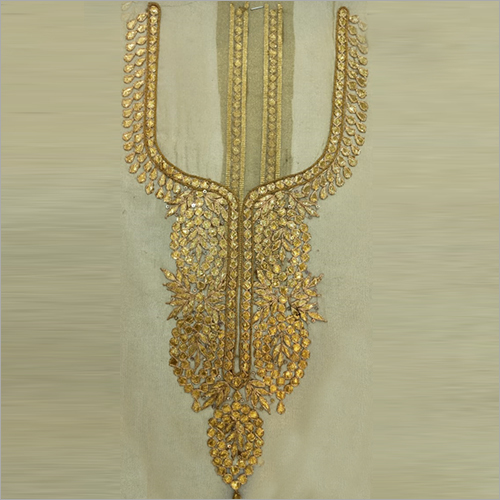 Handwork Neck - Silk, One-Sided, Embroidered Pattern | Stone Decoration