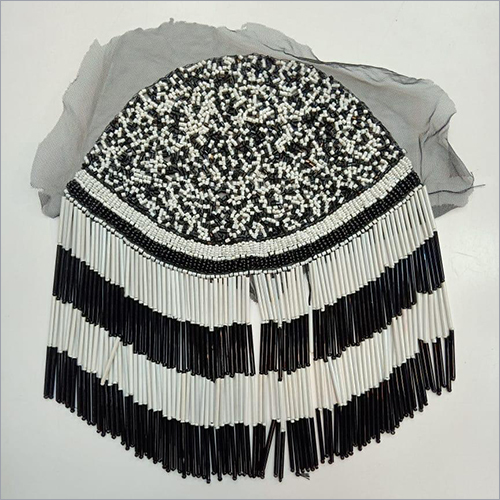 Handwork Patches - Silk Material, One Sided Design | Embroidered Pattern with Decorative Beads