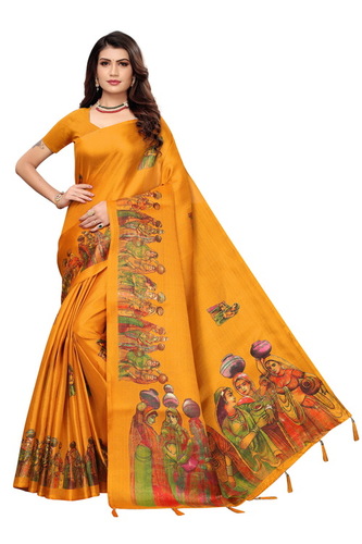 Zoya Silk Saree with Blouse Piece - Silk Fabric, Multicolor Printed Design | Suitable for All Seasons: Rainy, Spring, Summer, Winter