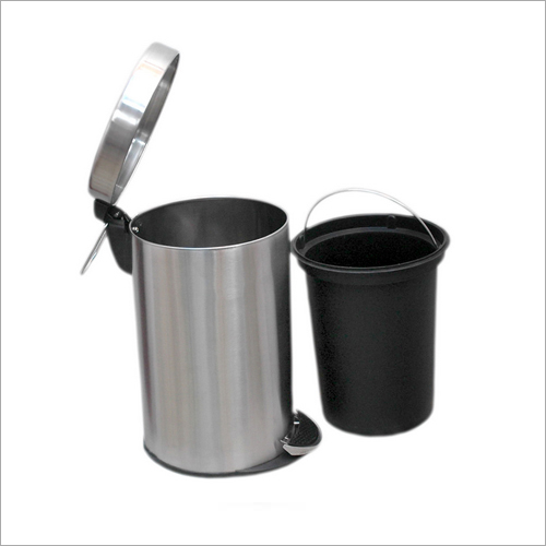 Stainless Steel Plain Pedal Bin - Matte Finish, 8 cm x 8 cm x 12 cm, Perfect for Home & Office Use | Durable Stainless Steel Pedal Dustbin