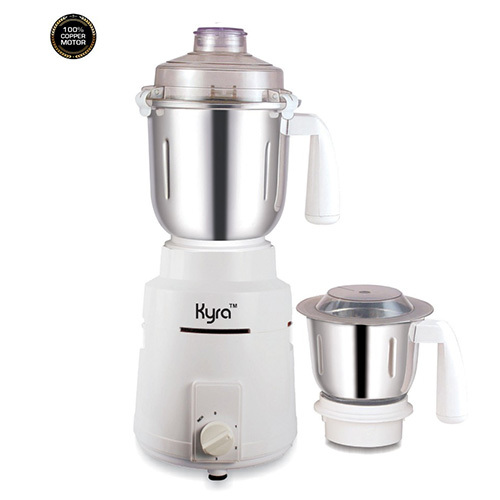 Commercial Mixer Grinder - Stainless Steel Jars, 2 Liters Capacity , White Plastic Body, 750 Watts Power, 3-Speed Settings, 4.5 kg Weight