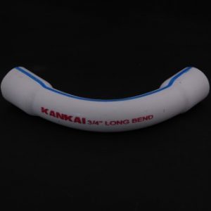 Long Bend - 1/2 Inch PVC Pipe Fitting, 45 Degree Bend Angle, 10 Bar Pressure Rating, 60°C Temperature Rating, White Color