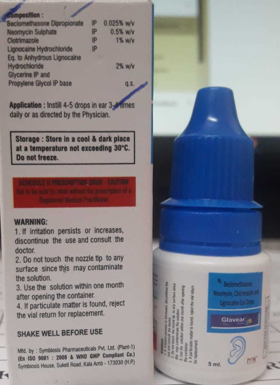 Capsules Beclomethasone,neomycin,clotrimazole Andlignocaine Ear Drops 5ml