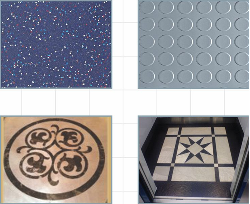 Elevator Flooring - Vinyl, Stone | Customizable Size, Dark Gray Color, Smooth & Textured Finish, Class A Fire Rating for Durable Passenger Traffic