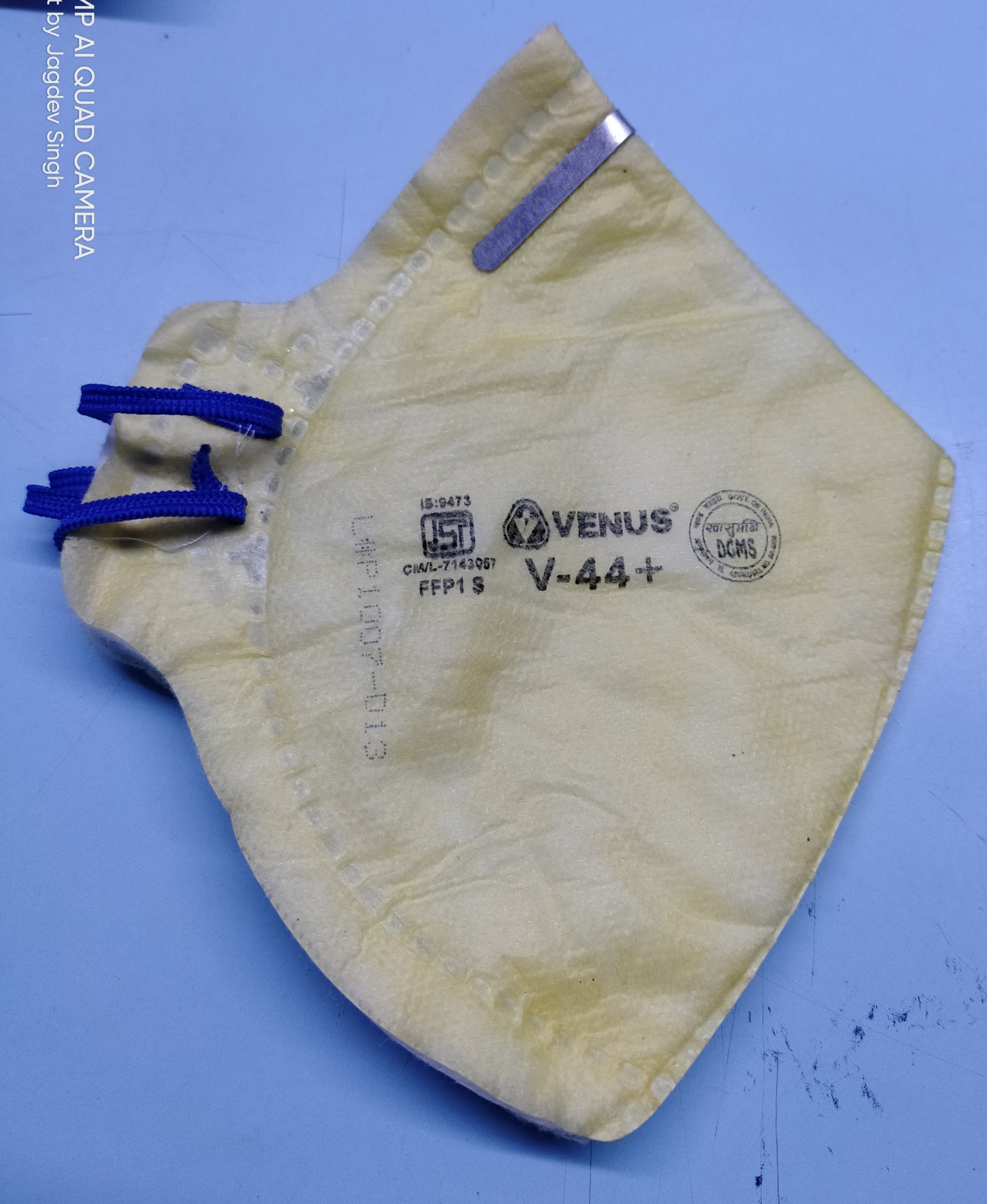 Venus Face Mask - Plastic Material, Standard Size, Yellow Color | Comfortable Fit, Fire Proof, Quality Assured Barrier Against Pollutants
