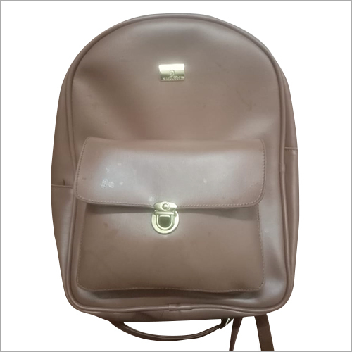 Ladies Leather Backpack Bag - 16 Inch, Zipper Closure | Plain Design, Six-Month Warranty, Stylish Shoulder Bag for Women