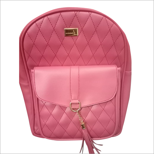 Collage Leather Backpack - 16 Inch, Zipper Closure | Plain Pattern, Ideal for Women, 6 Month Warranty